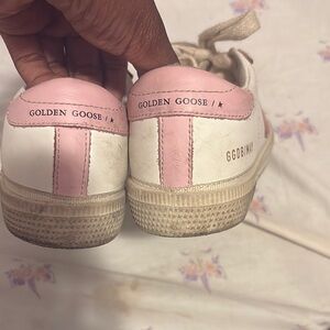 Golden Goose Kids Pink and Cream Sneakers